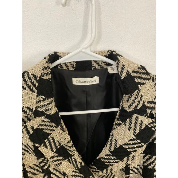 Coldwater Creek Womens Buffalo Check Chenille Jacket Blazer Plaid Sz 4 Small - Picture 6 of 7